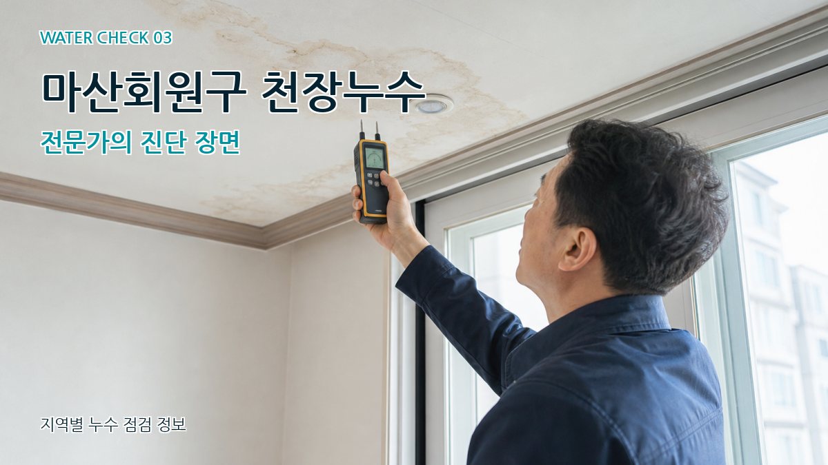 마산회원구 천장누수 전문가의 진단 장면