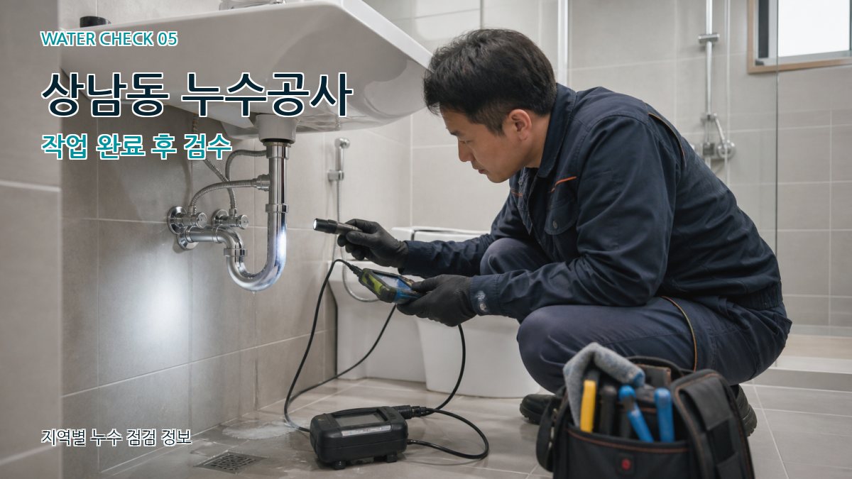 상남동 누수공사 작업 완료 후 검수