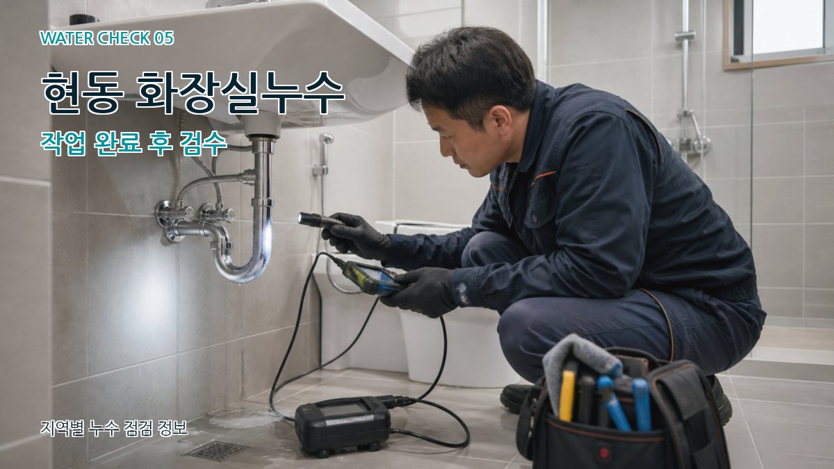 현동 화장실누수 작업 완료 후 검수
