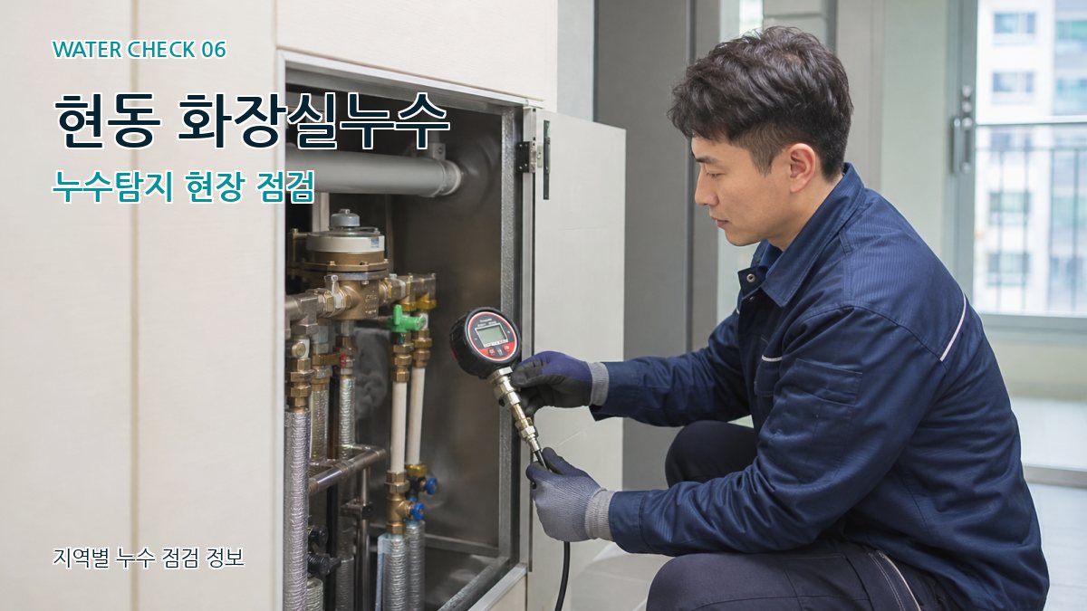 현동 화장실누수 누수탐지 현장 점검