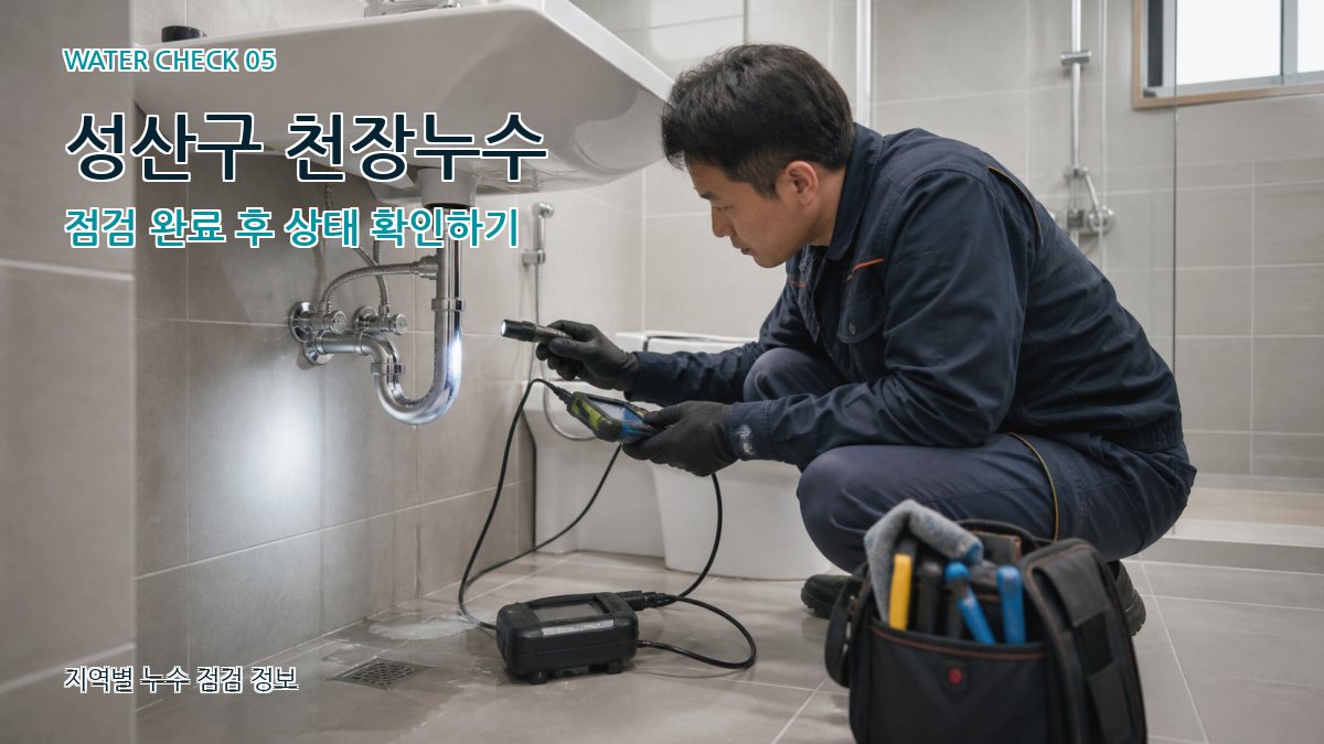 성산구 천장누수 점검 완료 후 상태 확인하기