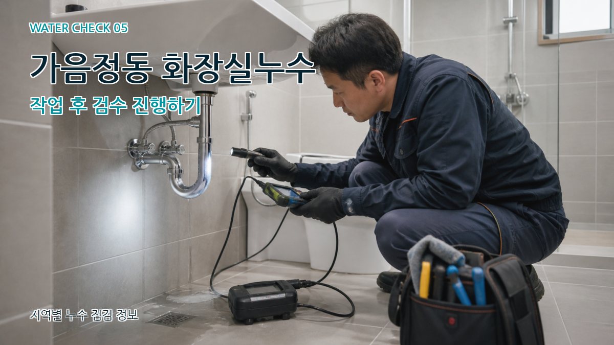 가음정동 화장실누수 작업 후 검수 진행하기