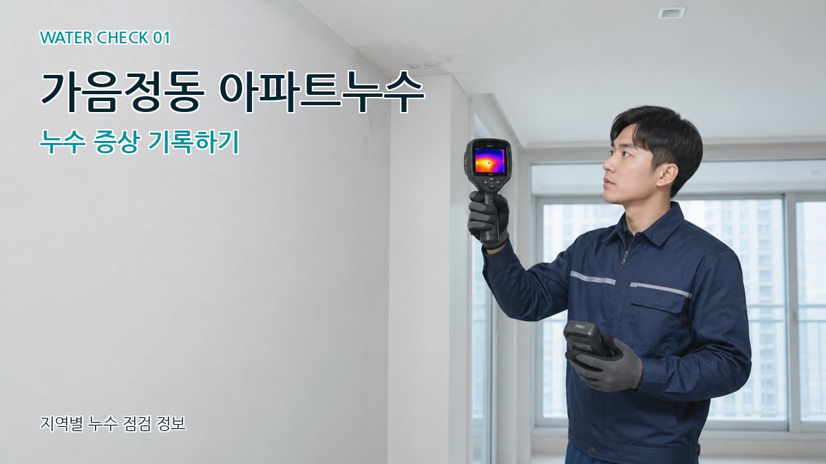 가음정동 아파트누수 누수 증상 기록하기