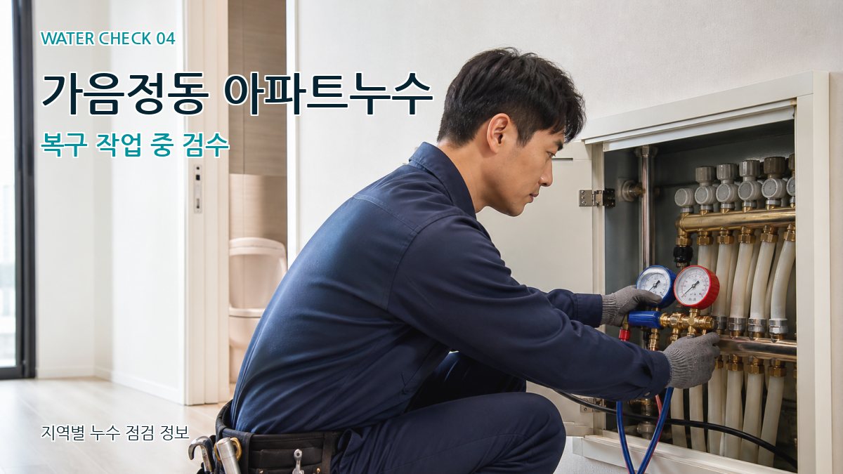 가음정동 아파트누수 복구 작업 중 검수