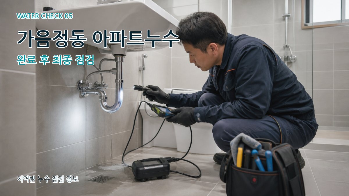 가음정동 아파트누수 완료 후 최종 점검