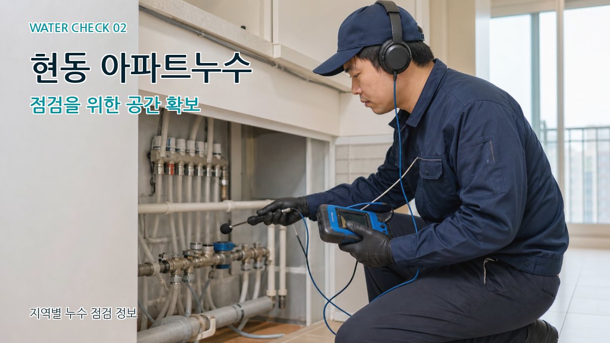 현동 아파트누수 점검을 위한 공간 확보