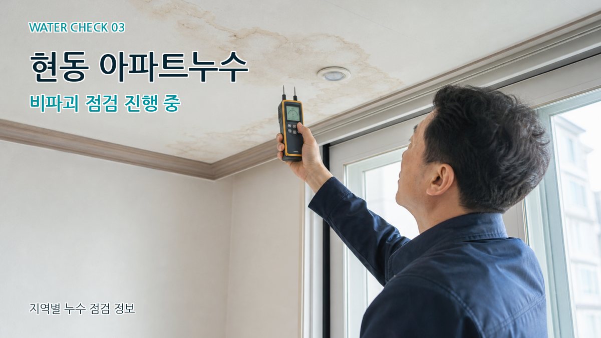 현동 아파트누수 비파괴 점검 진행 중