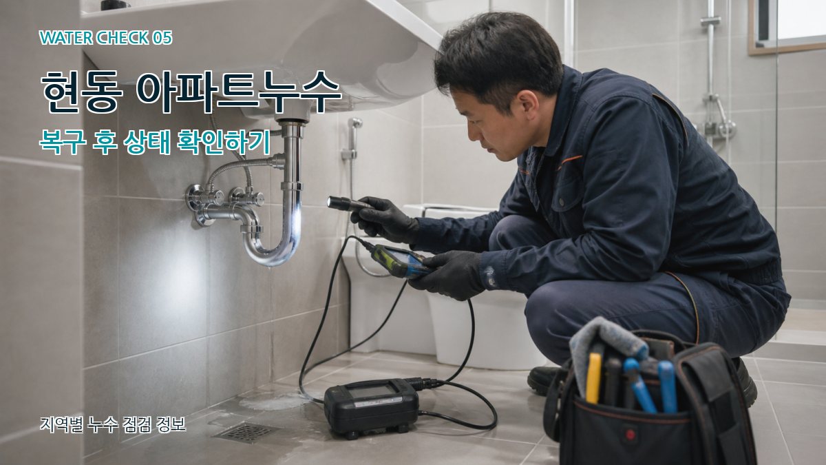 현동 아파트누수 복구 후 상태 확인하기