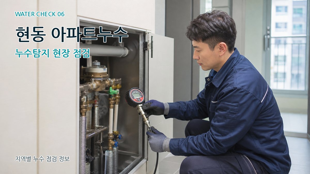 현동 아파트누수 누수탐지 현장 점검