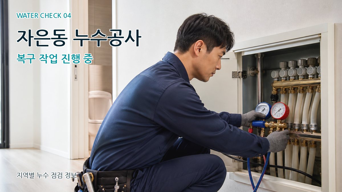 자은동 누수공사 복구 작업 진행 중