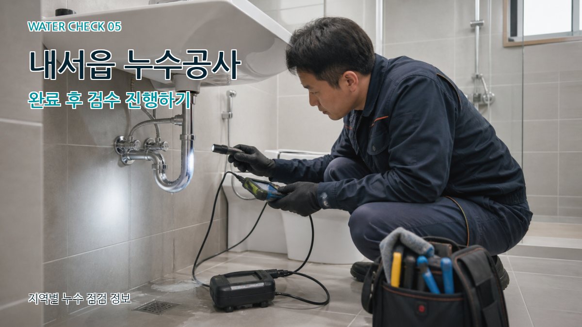 내서읍 누수공사 완료 후 검수 진행하기